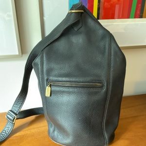 Vintage Coach Black Leather Backpack
